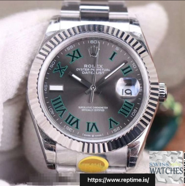ROLEX DATEJUST GRAY DIAL STAINLESS STEEL 41MM SWISS REPLICA m126334.0021