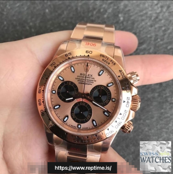 ロレックスデイトナシャンパンダイヤル18Kローズゴールド40MMスイスレプリカm116505.0009