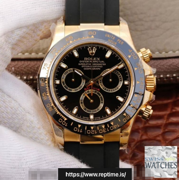 ROLEX DAYTONA COSMOGRAPH BLACK DIAL SAPPHIRE CRYSTAL 40MM SWISS REPLICA m116518ln.0043