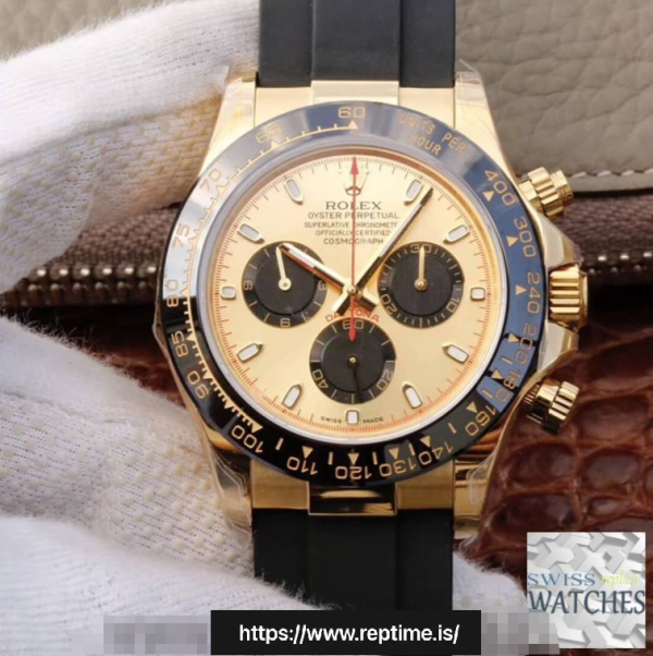 ROLEX DAYTONA COSMOGRAPH GOLD DIAL WATERPROOF 40MM SWISS REPLICA 116518ln.2