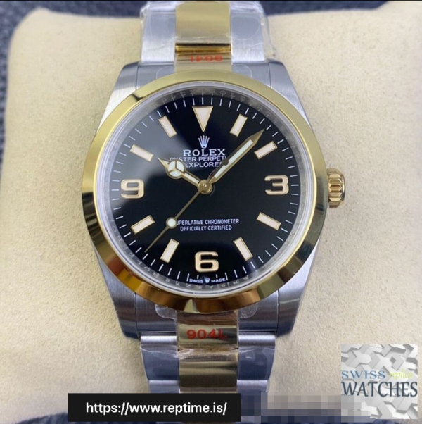 ROLEX EXPLORER BLACK DIAL STAINLESS STEEL 36MM SWISS REPLICA m124273.0001