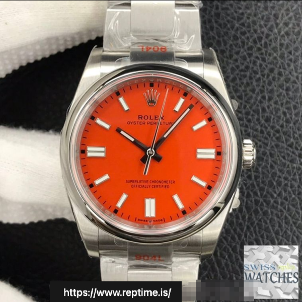ロレックスオイスターパーペチュアルレッドダイヤルステンレススチール36MMスイスレプリカm126000.0007