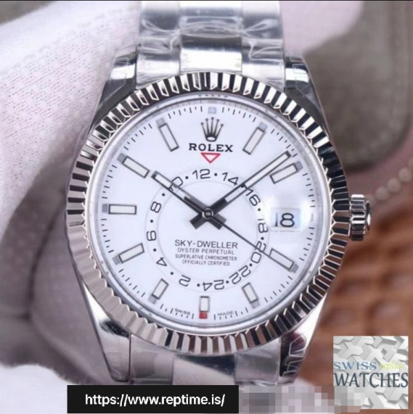 ロレックススカイドゥエラーホワイトダイヤルステンレススチール42MMスイスレプリカm326934.0001