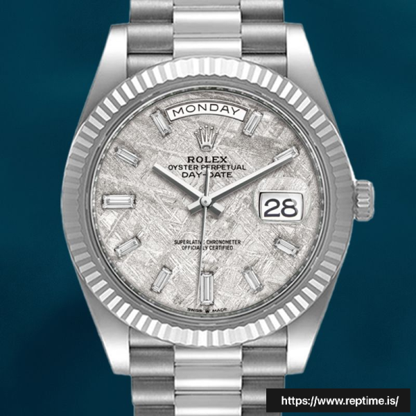 ロレックスデイデイト40mm m228236-0011メンズシルバートーンプレジデントブレスレット