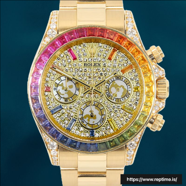 ロレックスデイトナ116598RBOW 40ミリメートルメンズダイヤモンドパヴェダイヤルスイスレプリカ時計