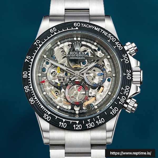 ロレックスデイトナ40ミリメートルメンズ116500シルバートーン/ブラックトーンオイスターブレスレットスイスのレプリカ時計