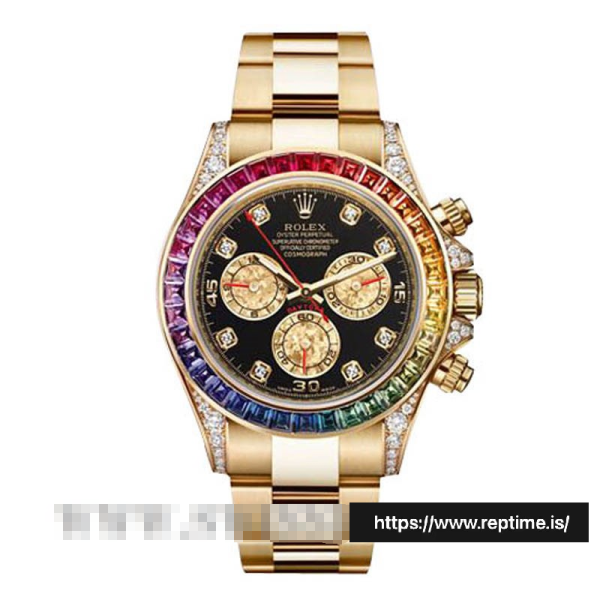 ロレックスデイトナ116598.1メンズブラック＆ランプ;ゴールド40MM