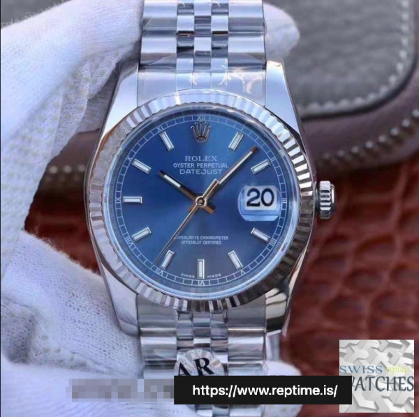 ROLEX DATEJUST BLUE DIAL STAINLESS STEEL 36MM SWISS REPLICA m126334.0002
