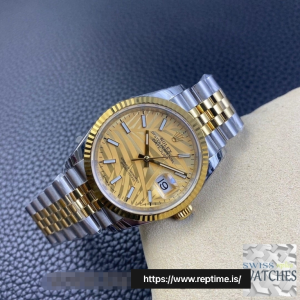 ROLEX DATEJUST YELLOW DIAL STAINLESS STEEL 36MM SWISS REPLICA m126233.0037 - Image 2