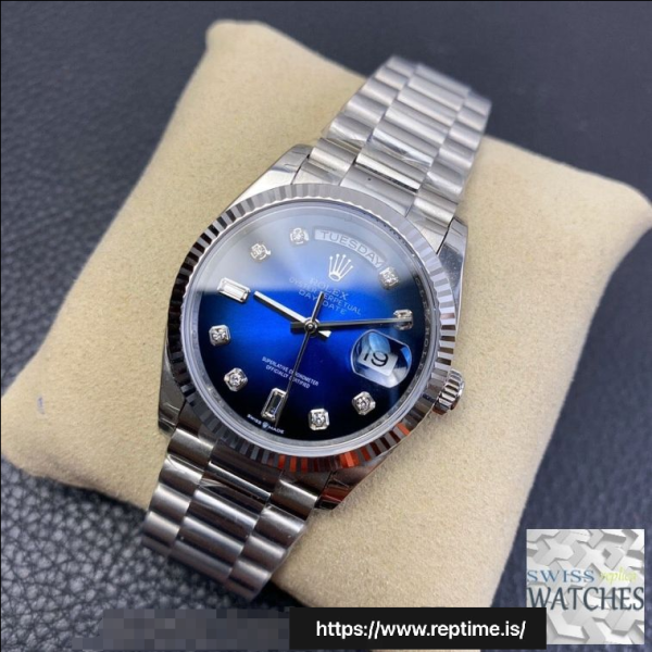 ロレックスデイデイトブルーダイヤルサファイアクリスタル36MMスイスレプリカm128239.0023 - Image 2