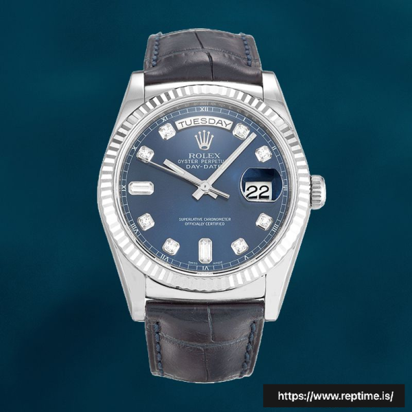 ロレックス デイデイト メンズ 36mm 118139 シルバートーン ブルーダイヤル - Image 2