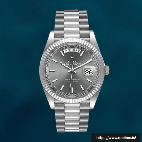 ロレックスデイデイト40mm m228236-0013メンズシルバートーンプレジデントブレスレット - Image 2