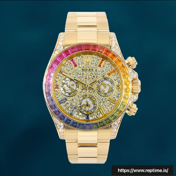 ロレックスデイトナ116598RBOW 40ミリメートルメンズダイヤモンドパヴェダイヤルスイスレプリカ時計 - Image 2