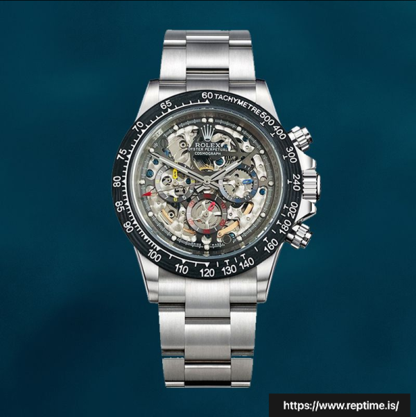 ロレックスデイトナ40ミリメートルメンズ116500シルバートーン/ブラックトーンオイスターブレスレットスイスのレプリカ時計 - Image 2
