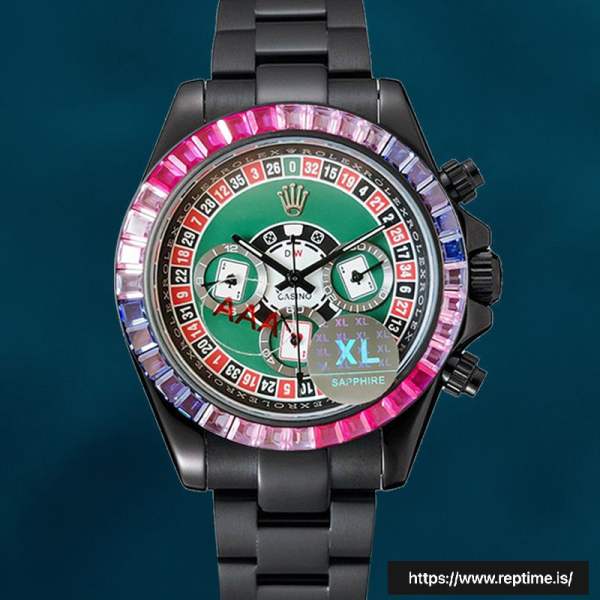 ロレックスデイトナDIW 40ミリメートルメンズオイスターブレスレットブラックトーンスイスレプリカ時計 - Image 2