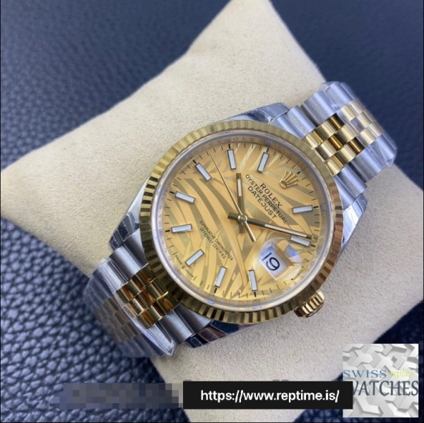 ROLEX DATEJUST YELLOW DIAL STAINLESS STEEL 36MM SWISS REPLICA m126233.0037 - Image 3