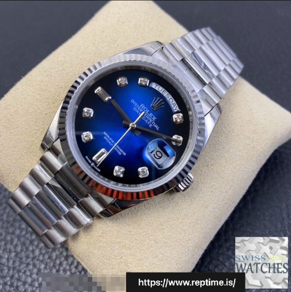 ロレックスデイデイトブルーダイヤルサファイアクリスタル36MMスイスレプリカm128239.0023 - Image 3