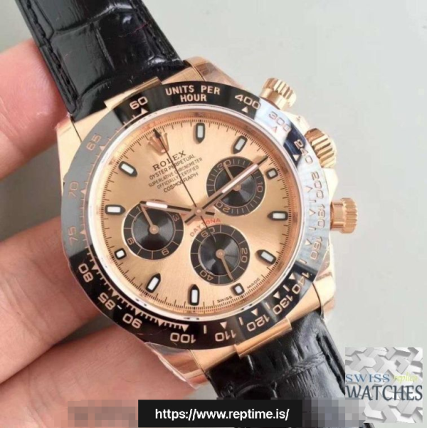ROLEX DAYTONA COSMOGRAPH GOLD DIAL WATERPROOF 40MM SWISS REPLICA 116515ln.11 - Image 3