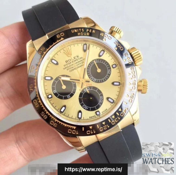 ROLEX DAYTONA COSMOGRAPH GOLD DIAL WATERPROOF 40MM SWISS REPLICA 116518ln.4 - Image 3