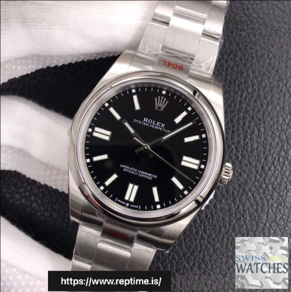 ロレックスオイスターパーペチュアルブラックダイヤルステンレススチール41MMスイスレプリカm124300.0002 - Image 3