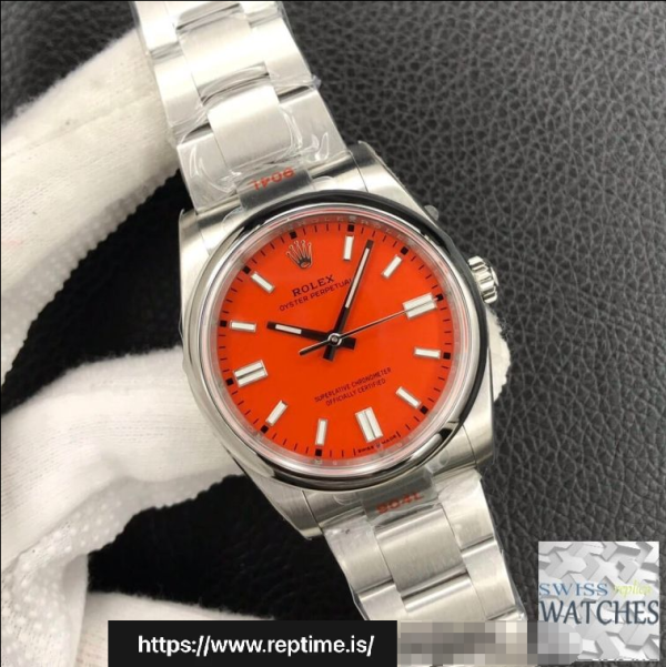 ロレックスオイスターパーペチュアルレッドダイヤルステンレススチール36MMスイスレプリカm126000.0007 - Image 3