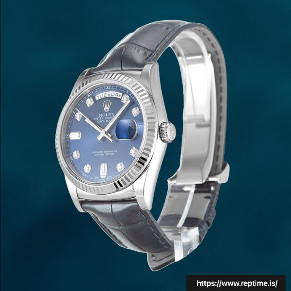 ロレックス デイデイト メンズ 36mm 118139 シルバートーン ブルーダイヤル - Image 3