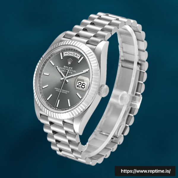 ロレックスデイデイト40mm m228236-0013メンズシルバートーンプレジデントブレスレット - Image 3