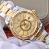 ROLEX SKY DWELLER YELLOW DIAL STAINLESS STEEL 42MM SWISS REPLICA 326938.72418 - Image 4