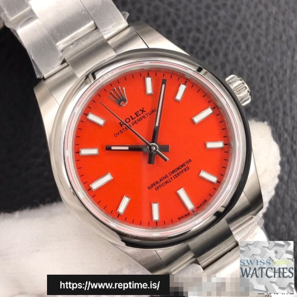 ロレックスオイスターパーペチュアルレッドダイヤルスクラッチプルーフ31MMスイスレプリカm277200.0008 - Image 4