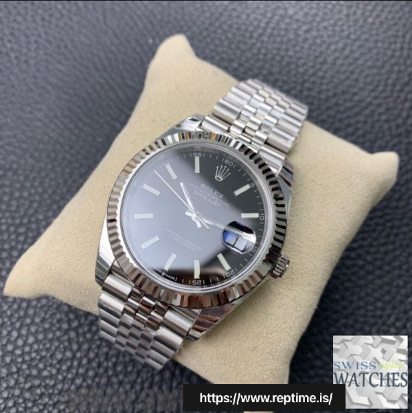 ROLEX DATEJUST BLACK DIAL STAINLESS STEEL 41MM SWISS REPLICA m126334.0018 - Image 4