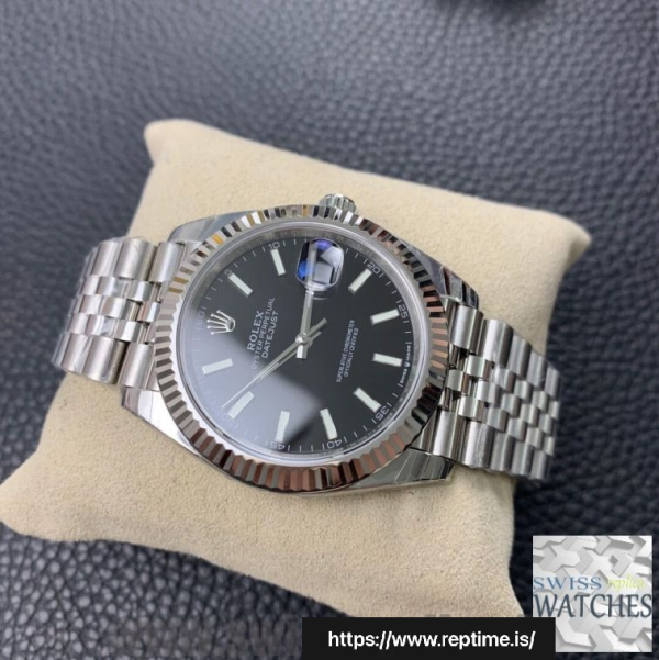 ROLEX DATEJUST BLACK DIAL STAINLESS STEEL 41MM SWISS REPLICA m126334.0018 - Image 5