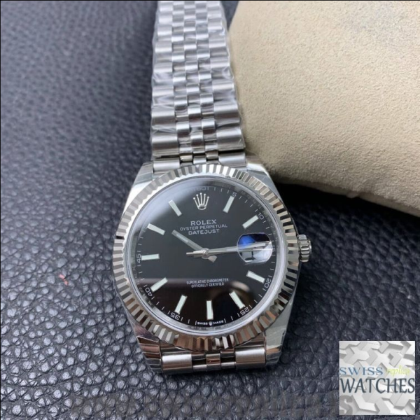 ROLEX DATEJUST BLACK DIAL STAINLESS STEEL 41MM SWISS REPLICA m126334.0018 - Image 6